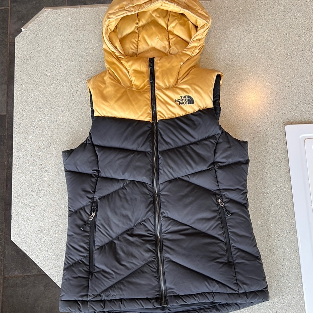 The North Face Gold and Black Insulated Vest